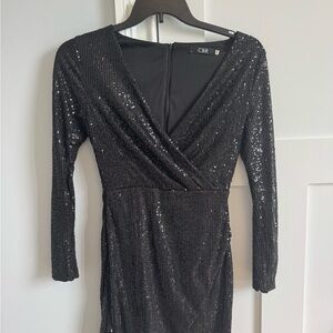 CBR Black Sequin Long Sleeve Dress